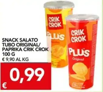 Crik Crok Snack Salato Tubo Original/Paprika 100g