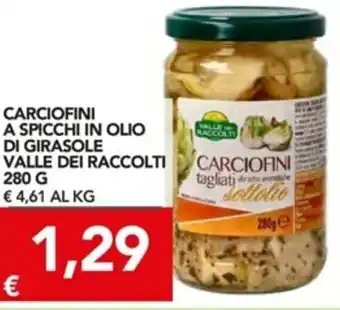 TuoDi Valle Dei Raccolti Carciofini A Spicchi in Olio di Girasole 280g offerta