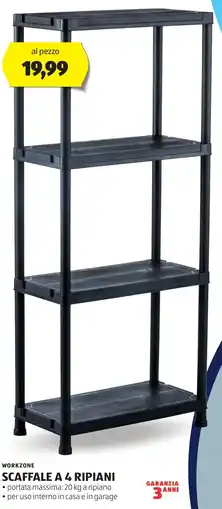 ALDI Workzone scaffale a 4 ripiani offerta