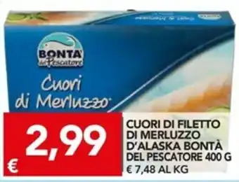 Bontà Del Pescatore Cuori di Filetto di Merluzzo d'Alaska 400g