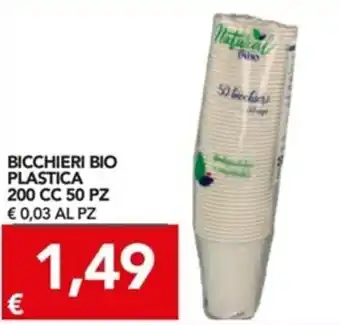 TuoDi Bicchieri Bio Plastica 200cc 50pz offerta