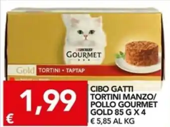 TuoDi Purina Gourmet Gold Cibo Gatti Tortini Manzo/Pollo 85g x 4 offerta