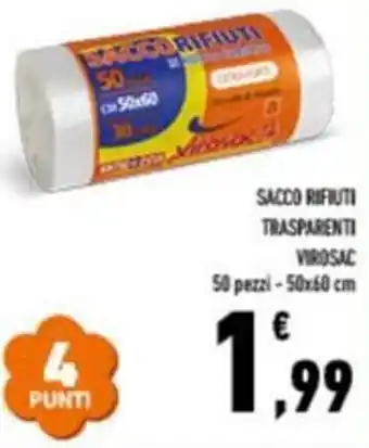 Conad Sacco rifiuti trasparenti VIROSAC offerta