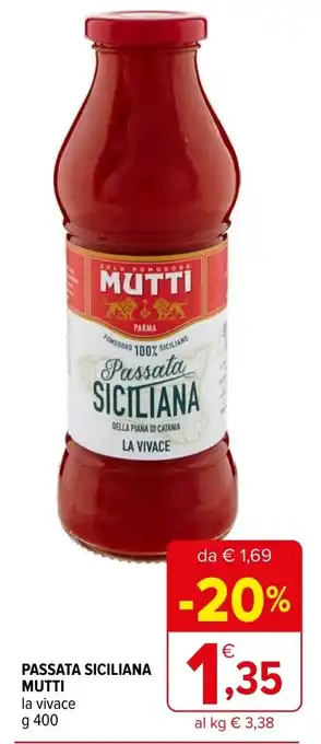 Iperal Passata siciliana MUTTI offerta