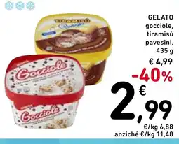 Spazio Conad Gelato gocciole, tiramisù pavesini, offerta