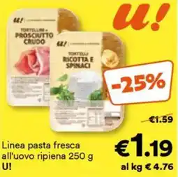 Unes Linea pasta fresca all'uovo ripiena U! offerta