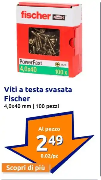 Action Viti a testa svasata Fischer offerta