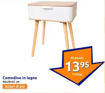 Action Comodino in legno offerta