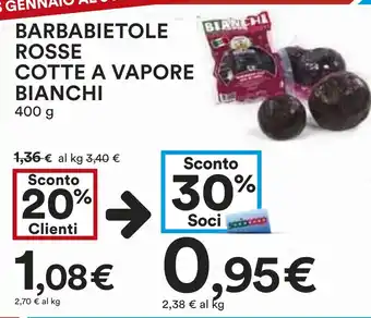 Coop Barbabietole rosse cotte a vapore bianchi offerta