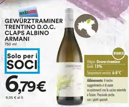 Coop Gewürztraminer trentino d.o.c. claps albino armani offerta