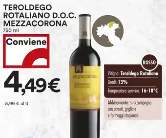 Coop Teroldego rotaliano d.o.c. mezzacorona offerta