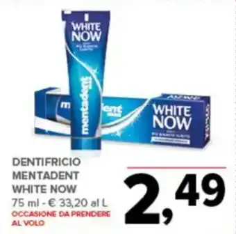 Todis Dentifricio mentadent white now offerta