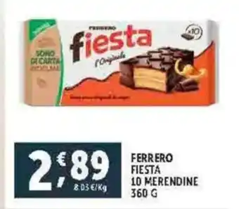 Deco Supermercati Ferrero fiesta 10 merendine offerta