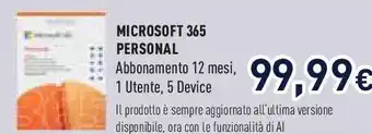 Unieuro MICROSOFT 365 Personal offerta