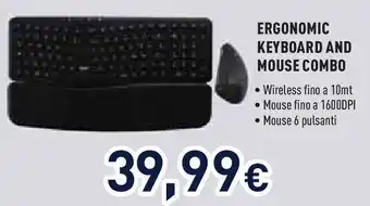 Unieuro Ergonomic keyboard and mouse combo offerta