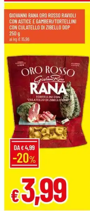 Galassia Giovanni rana oro rosso ravioli con astice e gamberi/tortellini con culatello di zibello dop offerta