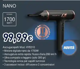 Unieuro Nano Asciugacapelli Mod. HY8310 ROWENTA offerta