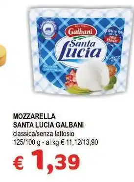 Crai Mozzarella santa lucia GALBANI classica/senza lattosio offerta