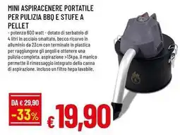 Famila Mini aspiracenere portatile per pulizia bbq e stufe a pellet offerta