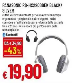 Famila PANASONIC Rb-hx220bdek black/ silver offerta