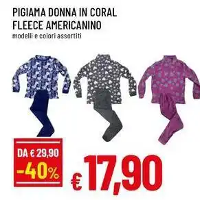 Famila Pigiama donna in coral fleece americanino offerta