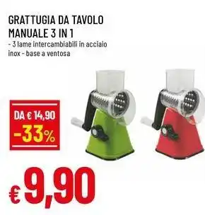 Famila Grattugia da tavolo manuale 3 in 1 offerta