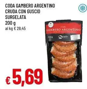 Famila Superstore Coda gambero argentino cruda con guscio surgelata offerta