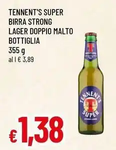 Famila Superstore TENNENT'S SUPER birra strong lager doppio malto bottiglia offerta