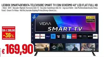 Famila Superstore LEDBOX Smart40fhbx14 televisore smart tv con schermo 40" led flat full hd offerta