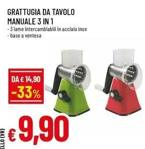 Famila Superstore Grattugia da tavolo manuale 3 in 1 offerta