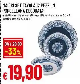 Famila Superstore Maiori set tavola 12 pezzi in porcellana decorata offerta