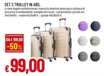 Famila Superstore Set 3 trolley in abs offerta