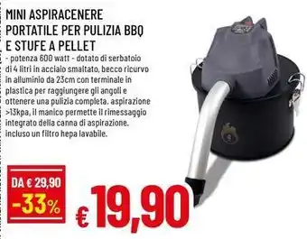 Famila Superstore Mini aspiracenere portatile per pulizia bbq e stufe a pellet offerta