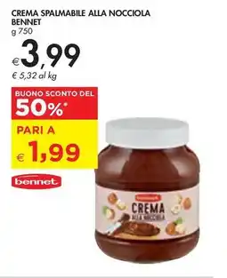 Bennet Crema spalmabile alla nocciola BENNET offerta