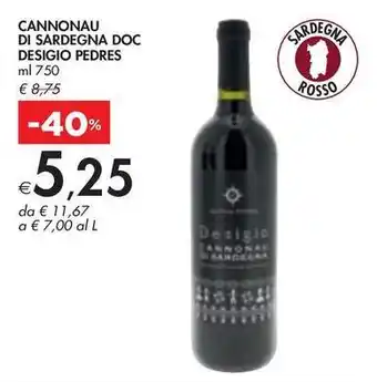 Bennet Cannonau di sardegna doc DESIGIO PEDRES offerta