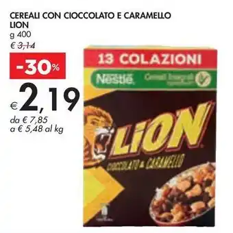 Bennet Cereali con cioccolato e caramello LION offerta