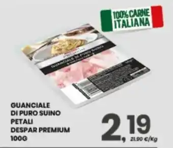 Interspar Guanciale di puro suino petali DESPAR PREMIUM offerta