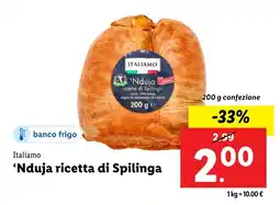 Lidl Italiamo 'Nduja ricetta di Spilinga offerta