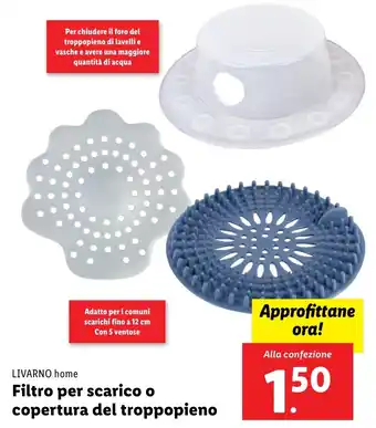 Lidl LIVARNO home Filtro per scarico o copertura del troppopieno offerta