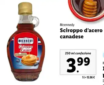 Lidl Mcennedy Sciroppo d'acero canadese offerta