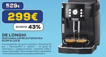 Euronics DE LONGHI MACCHINA CAFFÈ AUTOMATICA ECAM 21.110 B offerta