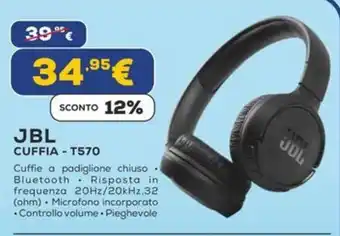 Euronics JBL CUFFIA-T570 offerta