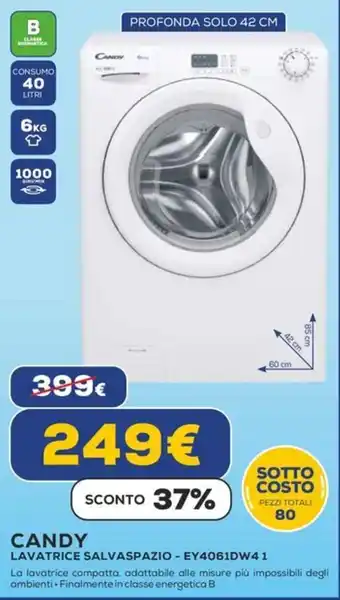 Euronics CANDY LAVATRICE SALVASPAZIO - EY4061DW41 offerta