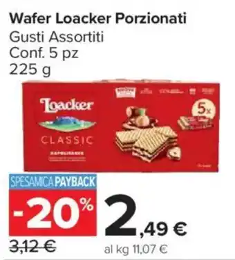 Carrefour Market Wafer Loacker Porzionati offerta