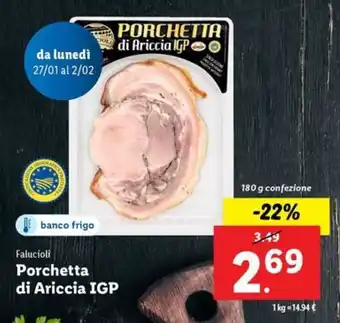 Lidl Falucioli Porchetta di Ariccia IGP offerta