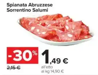 Carrefour Spianata Abruzzese Sorrentino Salumi offerta