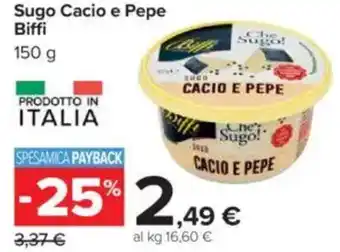 Carrefour Sugo Cacio e Pepe Biffi offerta