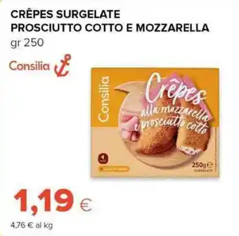 Tigre Crêpes surgelate prosciutto cotto e mozzarella offerta