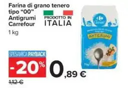 Carrefour Farina di grano tenero tipo "00" Antigrumi Carrefour offerta