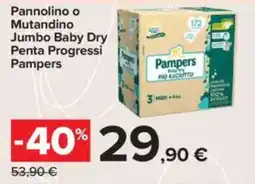 Carrefour Pannolino o Mutandino Jumbo Baby Dry Penta Progressi Pampers offerta